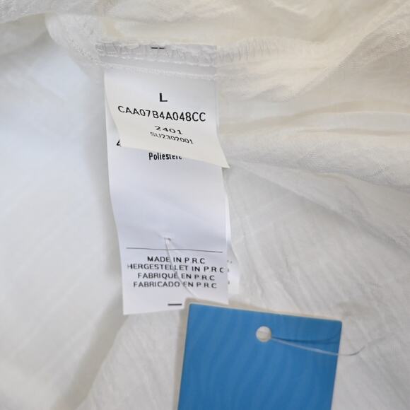 Cupshe Womens L White V-Neck & Curved Hem Button Up Cover-Up NEW - Picture 10 of 13